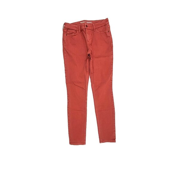 Old Navy Rockstar Mid Rise Skinny Women's size 8 Terracotta Orange Denim Jeans - Picture 1 of 4
